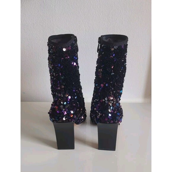 Franco Sarto Avana Women's Multicolor Sequins Pointed Toe Zipper Heel Boots Sz 8 - Picture 8 of 13